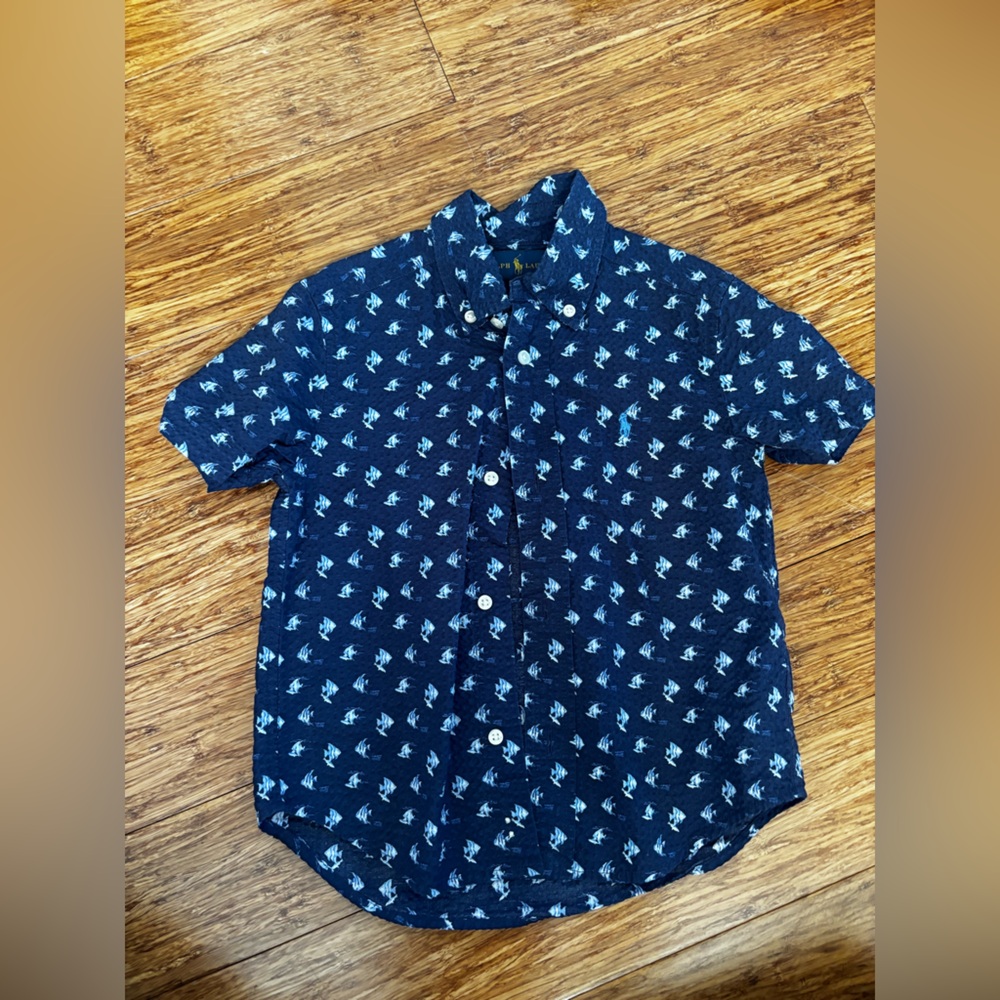 EUC Ralph Lauren Polo button up collar top